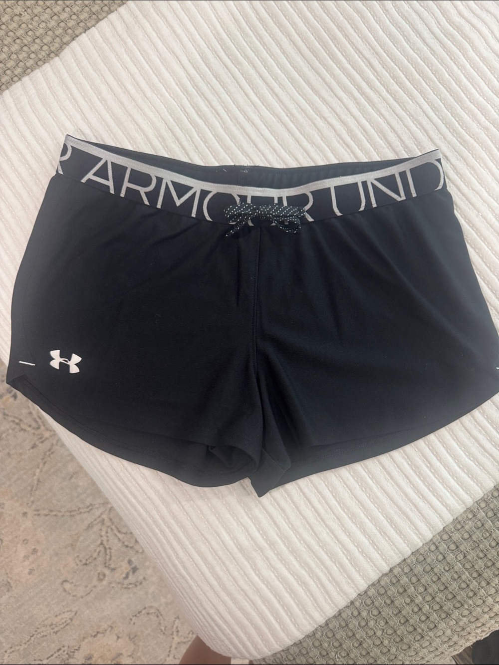 Under Armour Girl’s Black Athletic Training Shorts with Branded Waistband